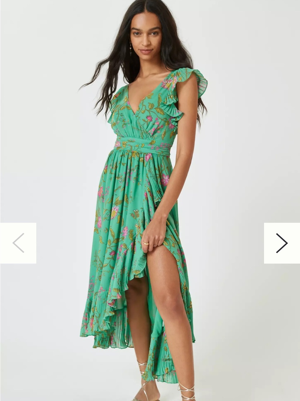 Anthropologie Ruffle-Shouldered Floral Dress in size 4
